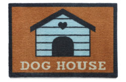 Howler and Scratch Dog House Doormat - 75x50cm - Orange.